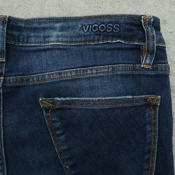 VIGOSS Jeans Women's 31 Mid-Rise Thompson Tomboy Skinny 28" Inseam Distressed - Picture 15 of 16